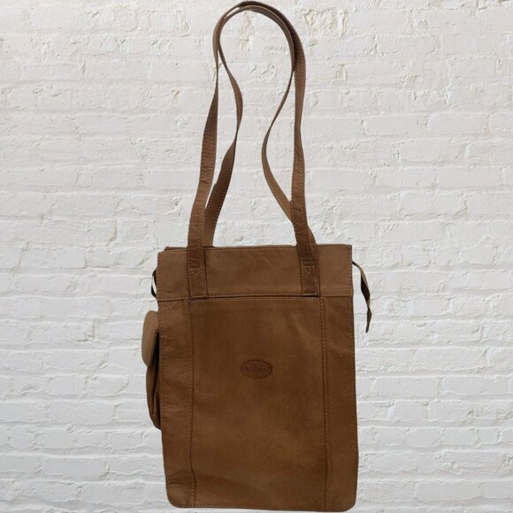 Volare Brown Genuine Leather Tote Bag Shoulder Purse Medium Handbag - Picture 1 of 15